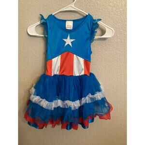 Marvel Disney Child's Avengers Captain America costume tutu dress XS 4x-6